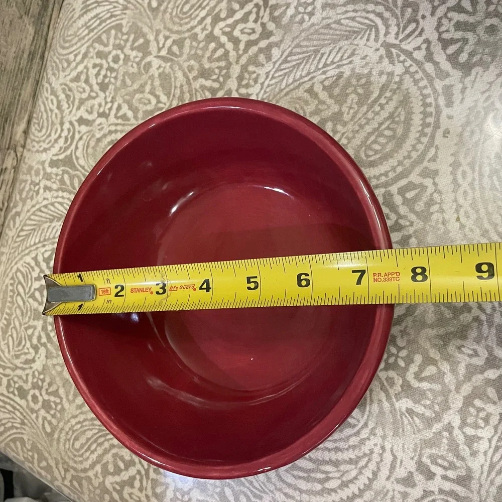 Pottery Barn Sausalito Red Serving Bowl Stoneware 7.5 Inch